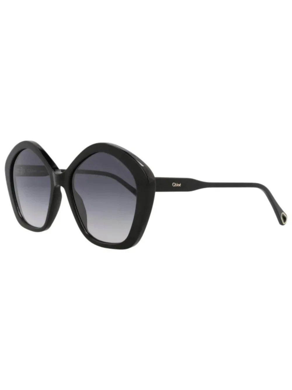 New Chloé Women's Sunglasses Round Oval Bio Acetate Frame Black Black Blue